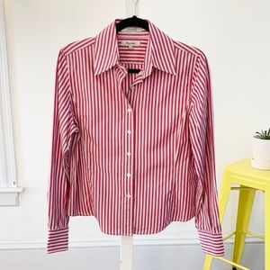 Faconnable French Cotton Striped Button Front Shirt